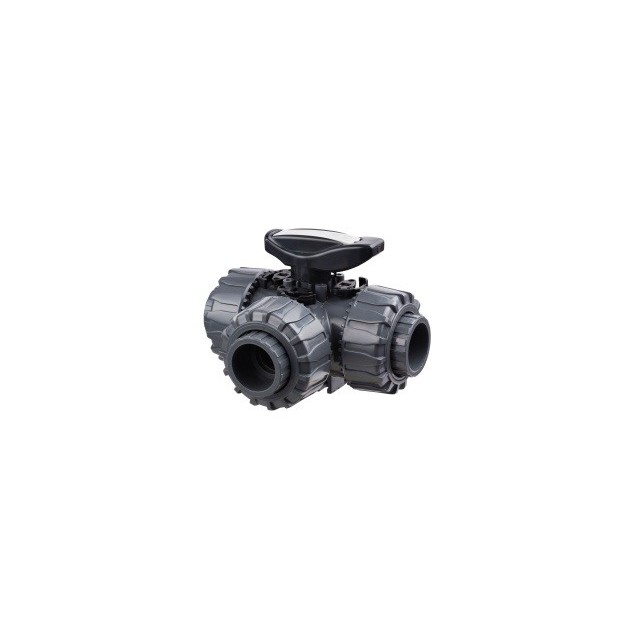 VANNE 3 VOIES CORPS PVC/ COLLET ABS