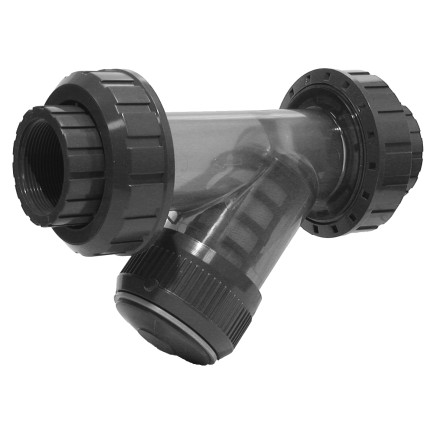 FILTRE EN Y PVC CORPS D.U TRANSPARENT TARAUDE EPDM   