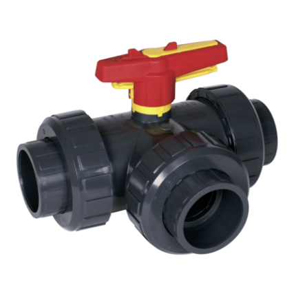 VANNE BILLE 3 VOIES T PVC/EPDM TARAUDE