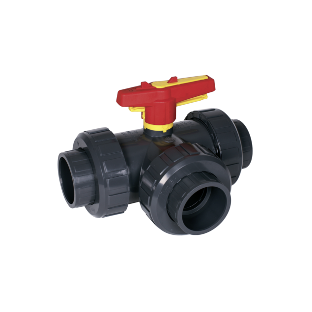 VANNE BILLE 3 VOIES T PVC/EPDM TARAUDE